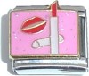 CT4231 Lipstick and Lips on Pink Italian Charm