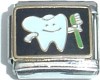 CT4393 Tooth with Toothbrush Photo Italian Charm