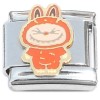 CT4418 Cute Monster Eyes Closed Brown Italian Charm