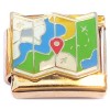 CT4459 Travel Adventure Map Gold Base Italian Charm