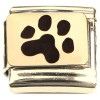 CT4625 Paw Print Gold Base Italian Charm.