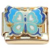 CT4835 Blue Butterfly Gold Base Italian Charm