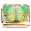 CT4837 Green Butterfly Gold Base Italian Charm
