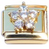 CT4841 Bling Flower Gold Base Italian Charm
