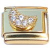 CT4842 Bling Moon Gold Base Italian Charm