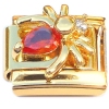CT4944 Red Bling Spider Gold Base Italian Charm.