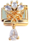 CT4947 Ornate Bling Dangle Gold Base Italian Charm