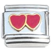 CT6746 Two Red Hearts Italian Charm