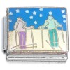 CT6774 Skiing Falling Snow Italian Charm