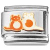 CT6890 Kitty Cats Orange and Brown Italian Charm