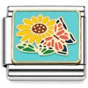 CT6976 Butterfly and Yellow Flower Italian Charm
