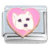 CT7113 Great Dane White Heart Italian Charm