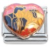 CT7233 Couple Kissing Bride Groom Wedding Pink Heart Italian Charm