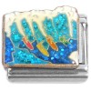 CT7240 Surfers Riding Ocean Waves Italian Charm