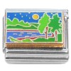 CT7254 River Mountains Trees Moon Sky Italian Charm