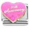CT7373 Pink Tenth Anniversary 10th Italian Charm