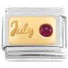 CT7407 July Little Round Bling Italian Charm