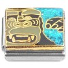 CT7443 Gorilla Face Blue Glitter Italian Charms