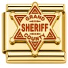 CT7492 Badge Goldtone Base Italian Charm