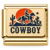 CT7495 Cowboy Sunset Goldtone Base Italian Charm