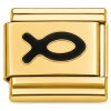 CT7559 Christian Jesus Fish Gold Italian Charm