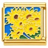 CT7876 Sunflowers Blue Sky on Gold Italian Charm