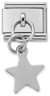 CT7880 Dangle Star Silvertone Base Italian Charm