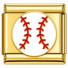 CT7900 Baseball Red Seams Gold Italian Charm