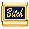 CT7914 Bitch on Black Gold Italian Charm