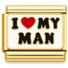 CT7924 I Love My Man Gold Italian Charm