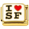CT7932 I Love SF San Francisco Gold Italian Charm