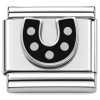 CT7943 Black Horseshoe Italian Charm