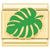 CT7978 Monstera Leaf Plant Gold Italian Charm