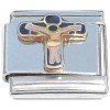 CT8080 Jesus on Cross Crucifix Italian Charm