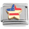 CT8143 Patriotic Star Red White Blue Italian Charm