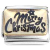 CT8255 Merry Christmas Holiday on Gold Italian Charm.
