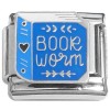 CT8476 Book Worm Heart Italian Charm