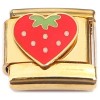 CT8895 Cute Strawberry Gold Base Italian Charm.