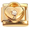 CT8953 Heart Lock Gold Base Italian Charm.