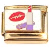 CT8984 Lips Lipstick Goldtone Base Italian Charm