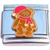 CT9783 Teddy Bear with Red Cap and Scarf Italian Charm