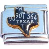 CT9792 Texas State and Words Italian Charm