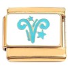 Aries Zodiac Italian Charm on Gold