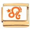 Leo Zodiac Italian Charm on Gold