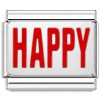 R3053red Happy Red Italian Charm