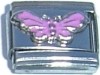 R411 Pink Lavender Butterfly Italian Charms
