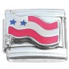 R827 Waving Flag Red Stripes Blue Stars Italian Charm