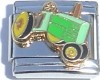 SA123 Green Tractor Italian Charm