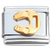 T155 Horseshoe Horse Shoe Goldtone Italian Charm