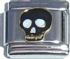 T3019black Skeleton Skull in Black Italian Charm